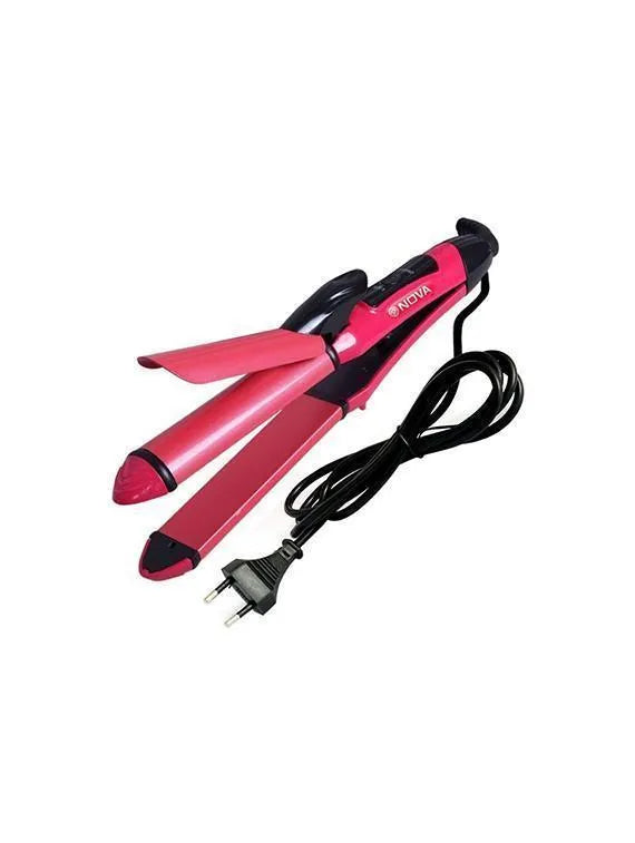 Nova 2-in-1 Hair Straightener & Curler Pink ABS